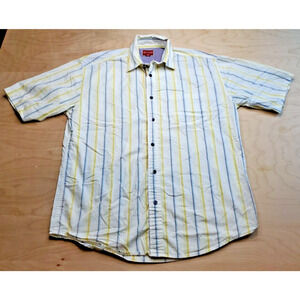 Tommy Hilfiger Premium Vintage Denim Short Sleeve Striped Shirt White Medium